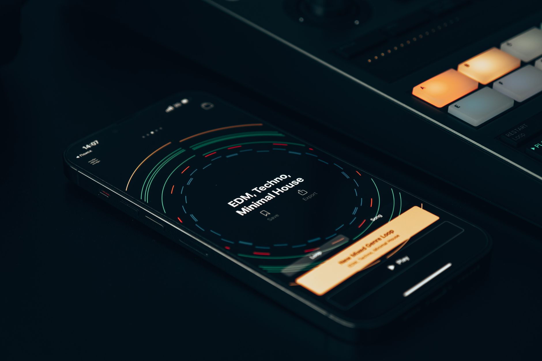 Music timeline beats screen