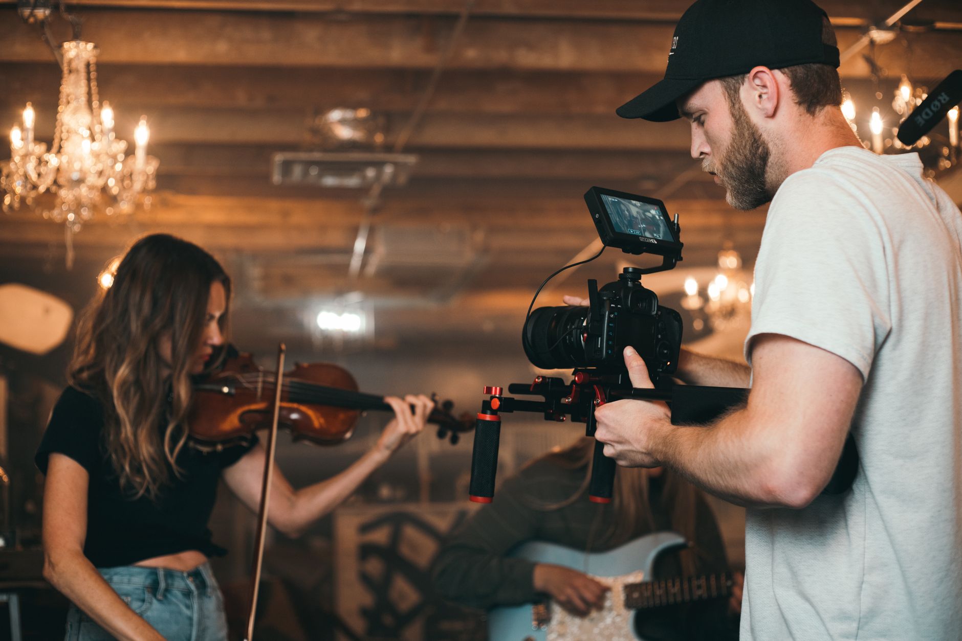 Music video production filming