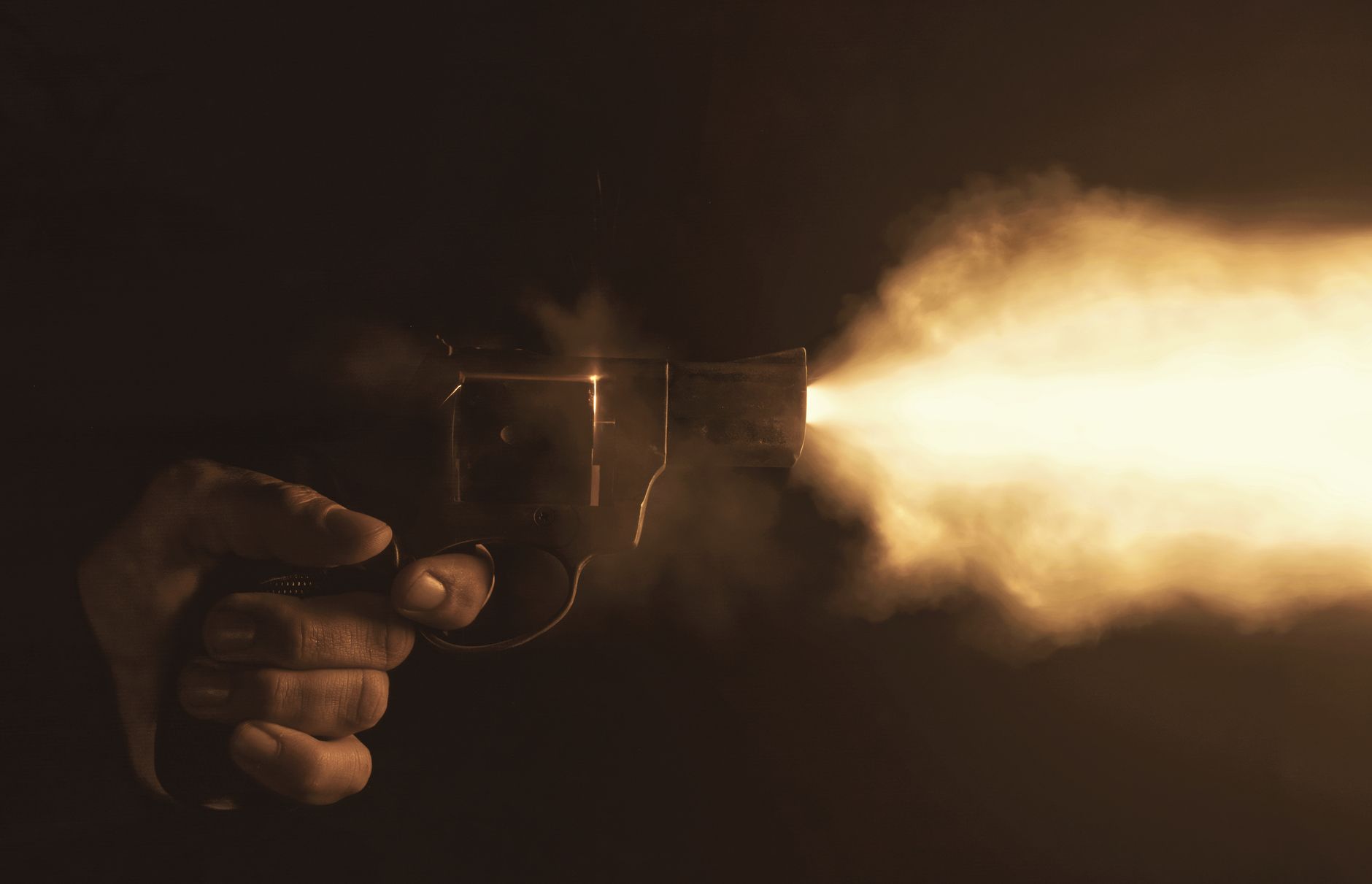 Muzzle flash gunfire dark