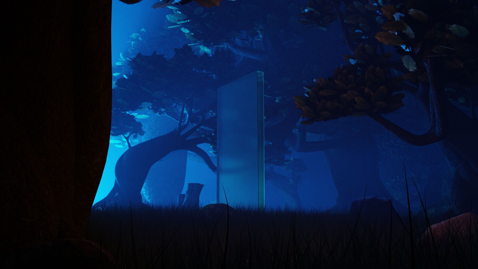 Mystical glowing portal