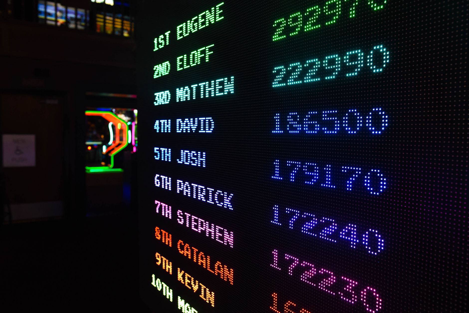 Neon digital numbers