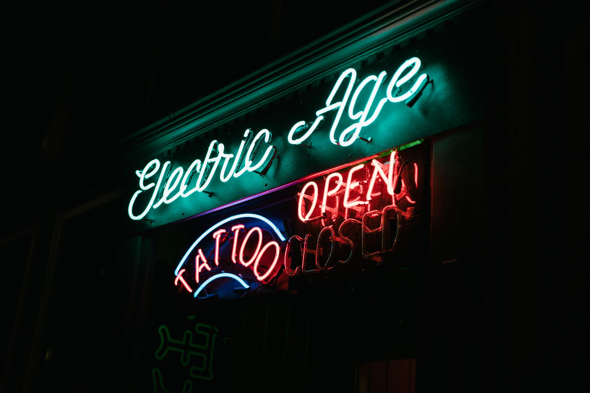 Neon glow lights night