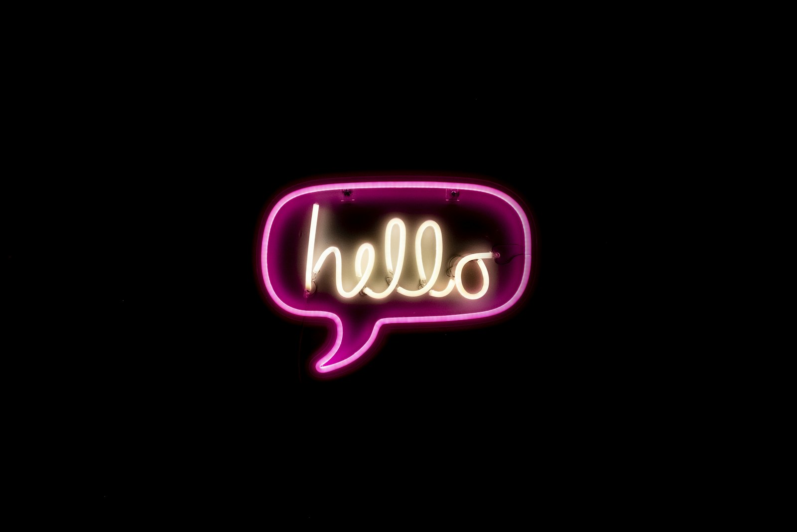 Neon text glow pink