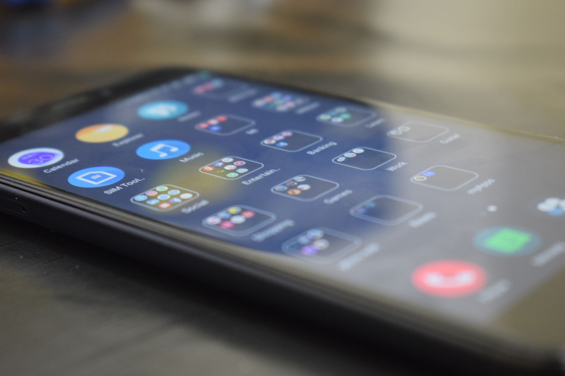 Phone screen technology closeup