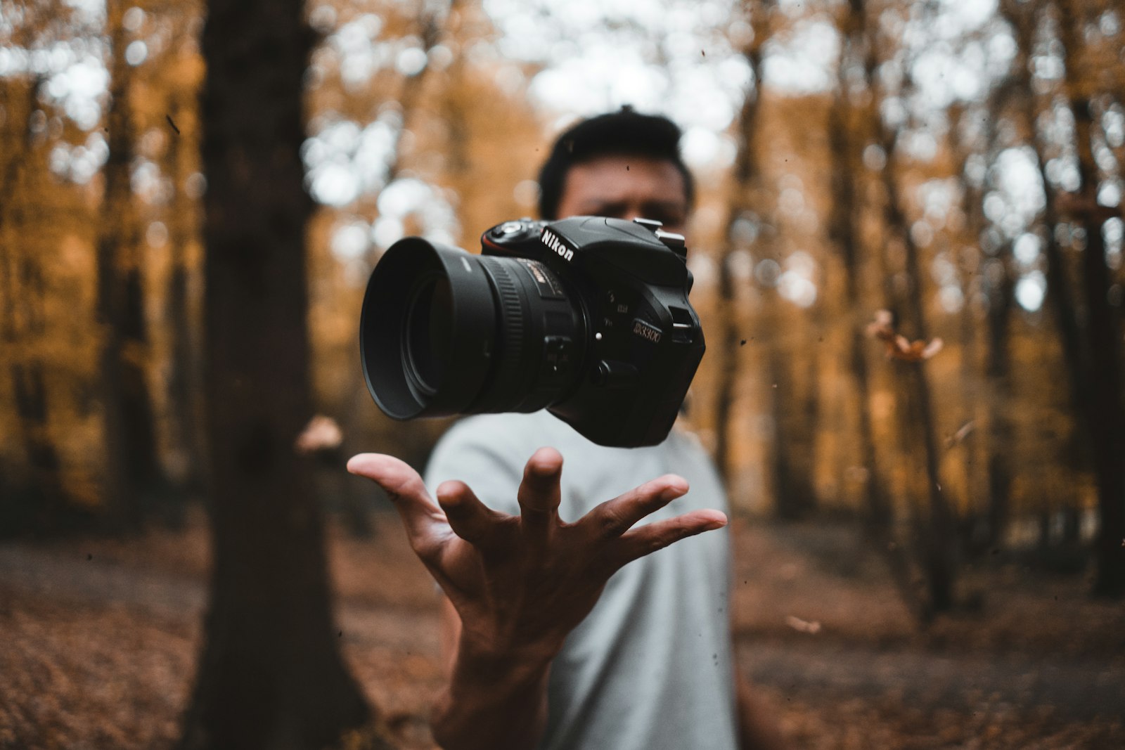 Photographer editing photos