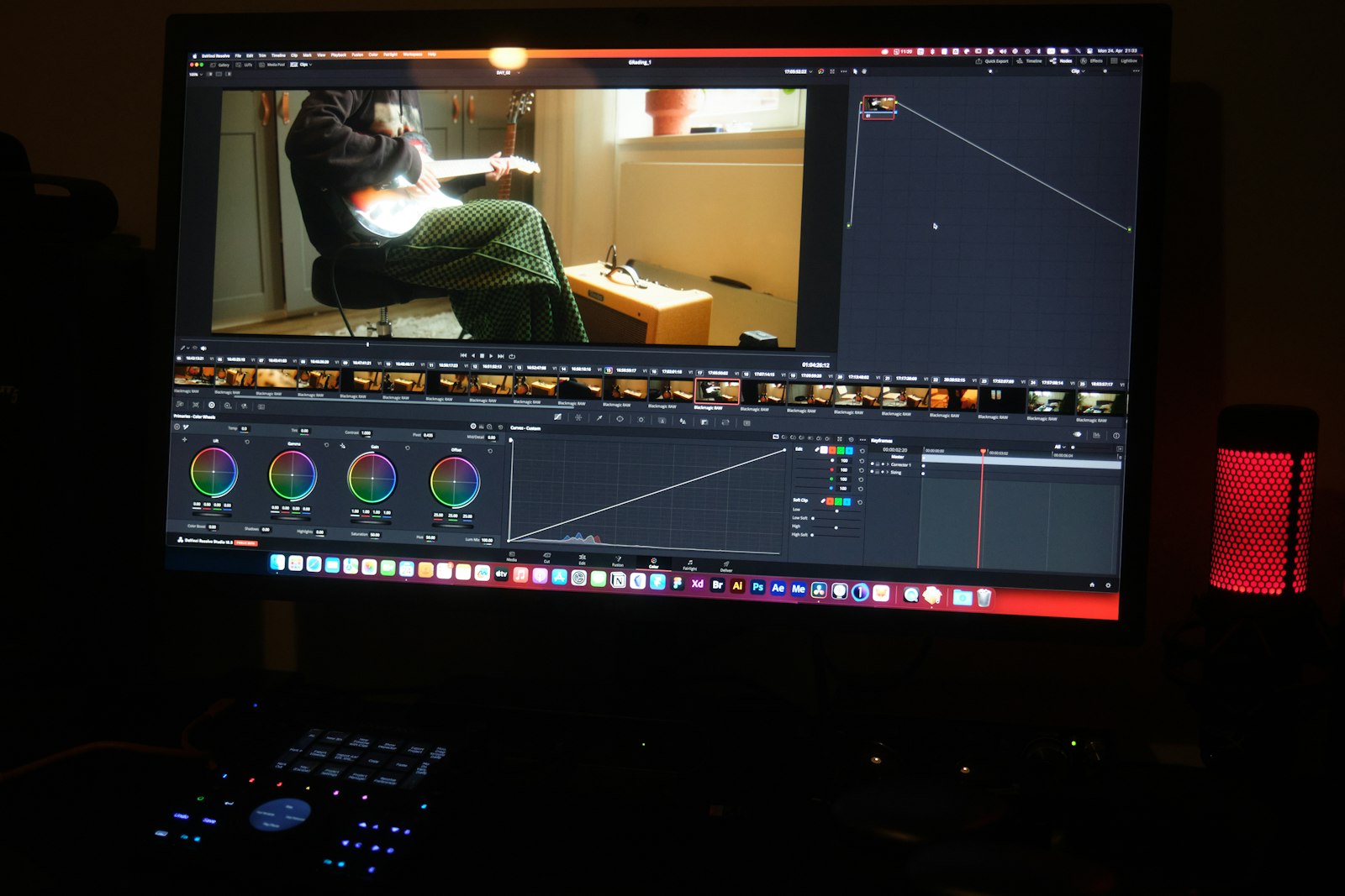 Professional color grading suite