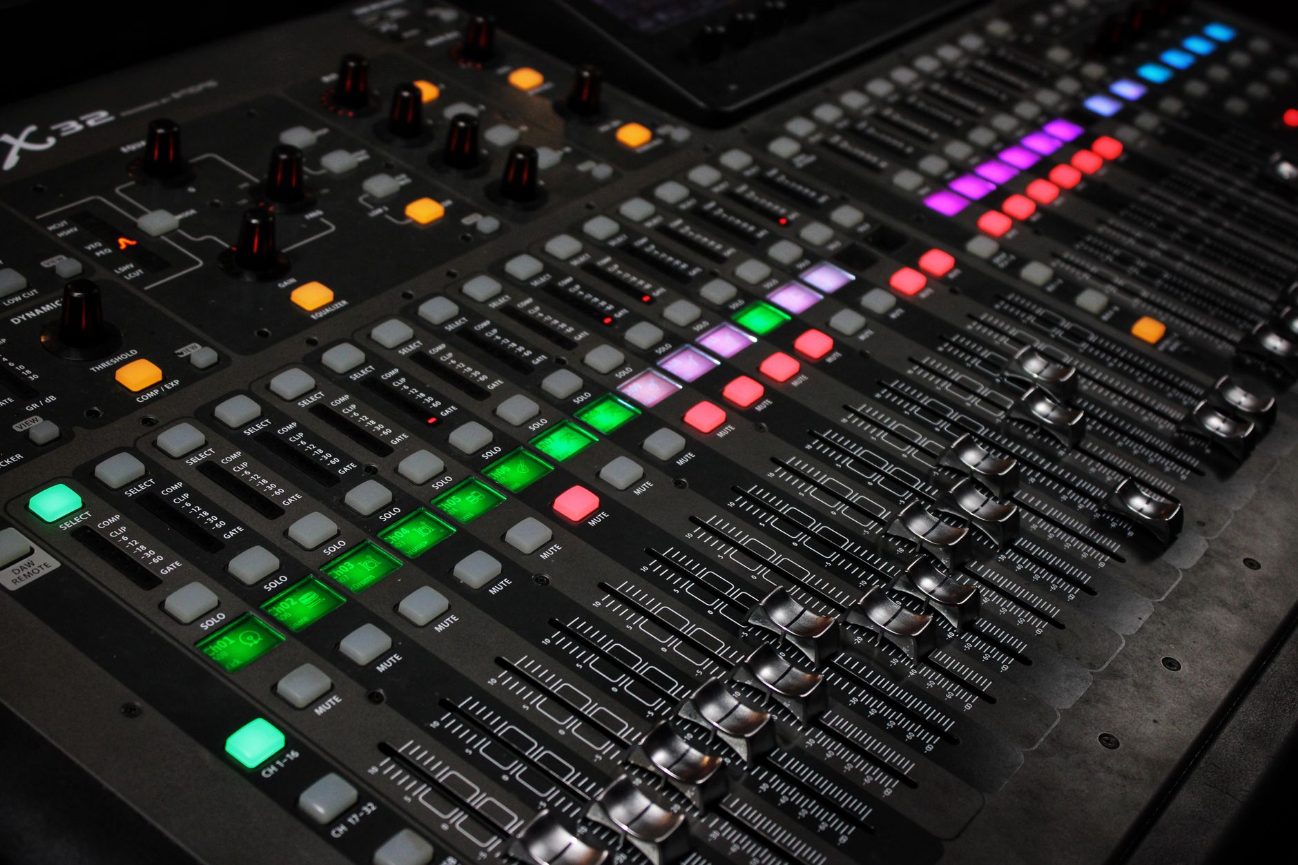 Professional sound mixing board