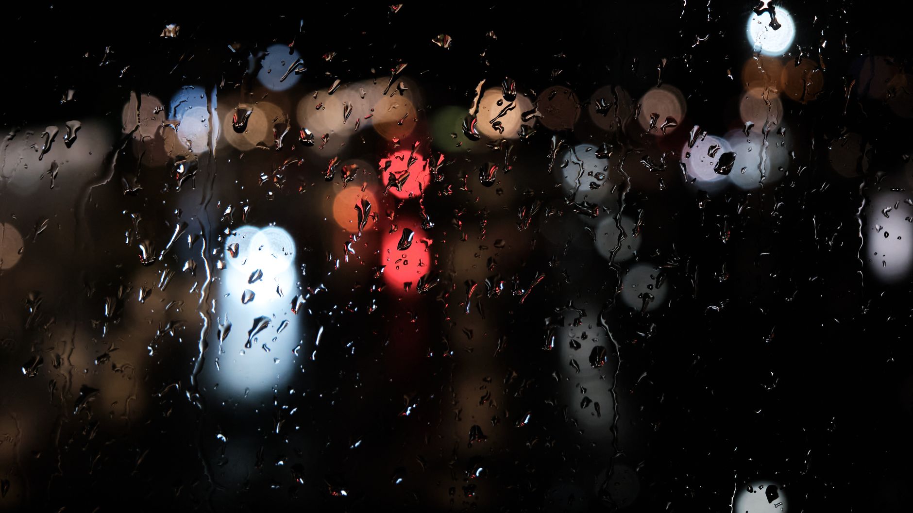 Rain drops glass closeup