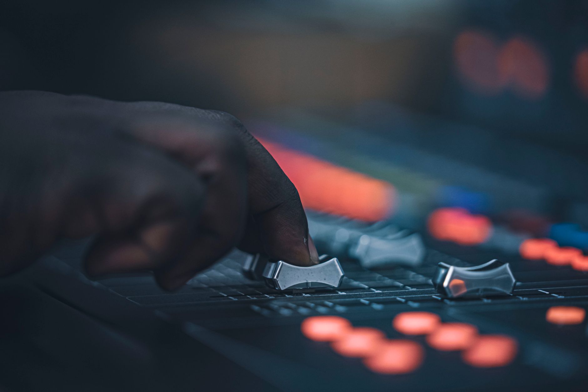 Sound engineer mixing