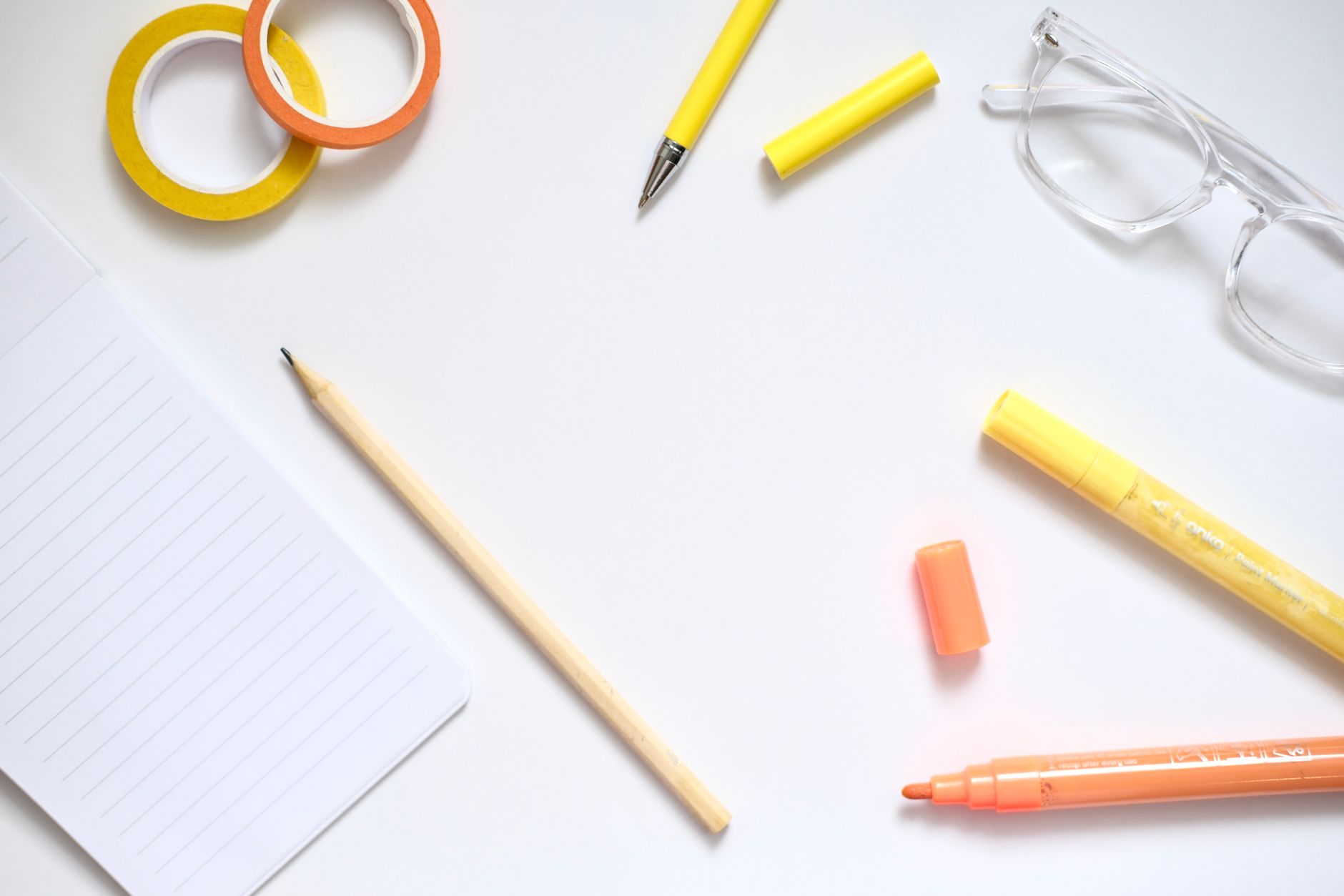 Student creative workspace bright