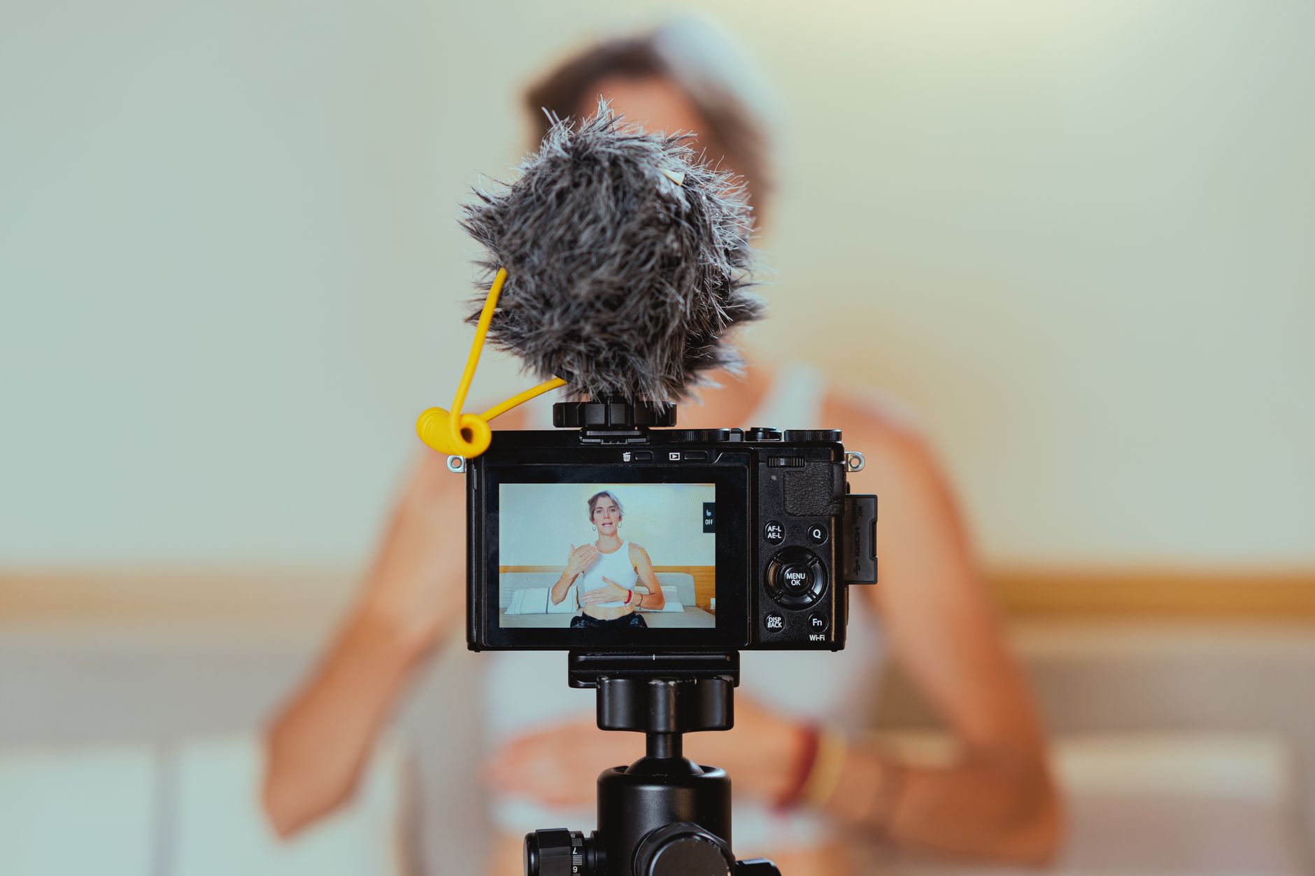Talking head video creator filming
