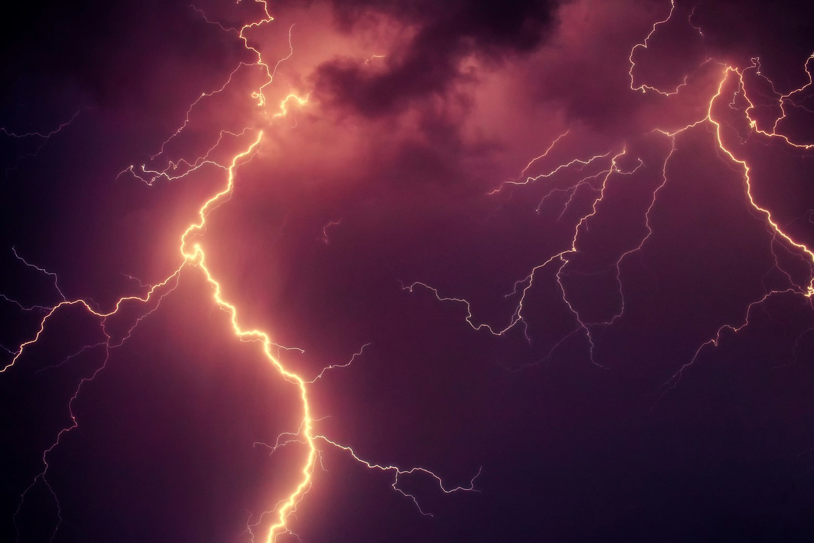 Thunderstorm lightning night