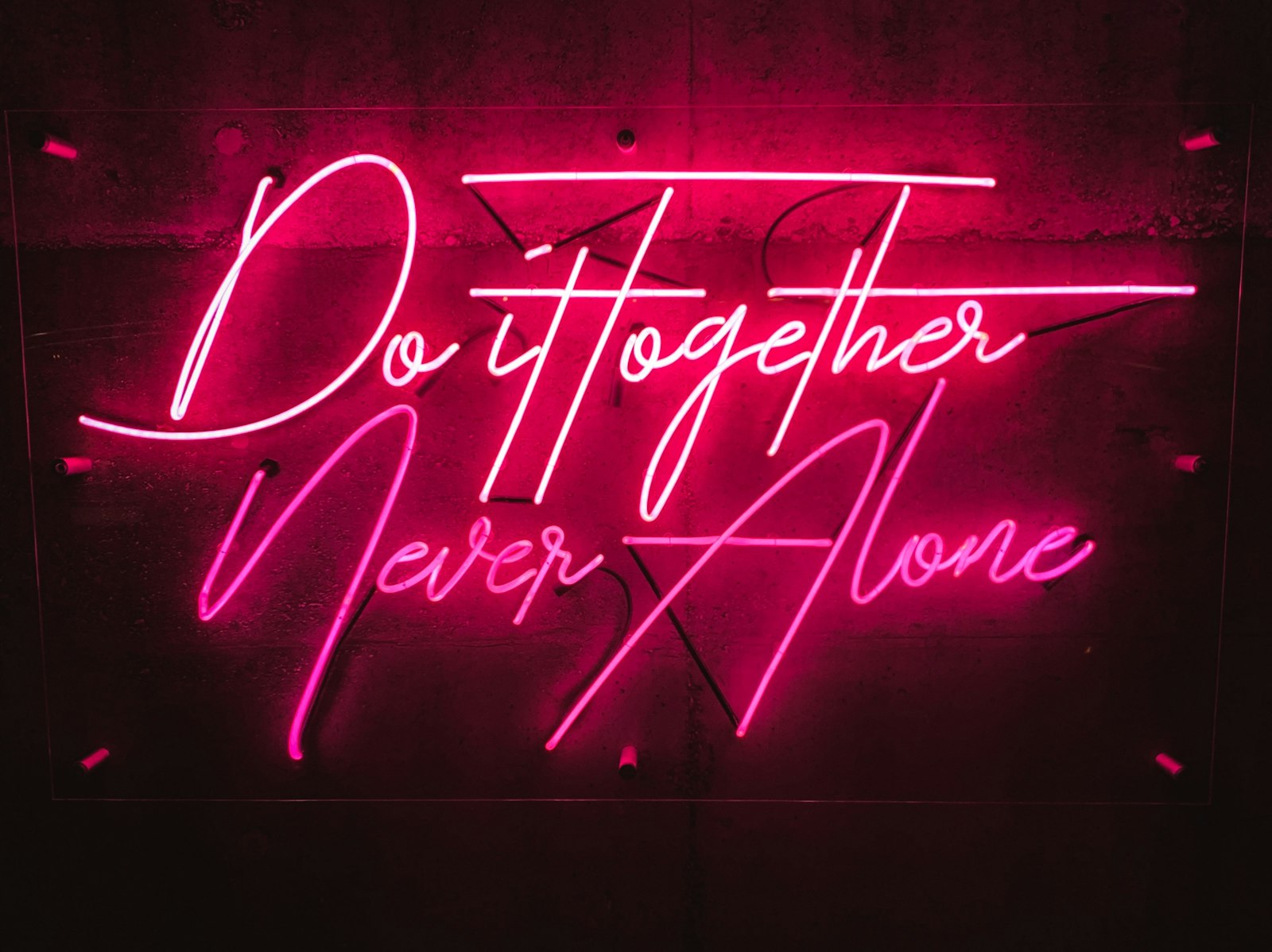 Vibrant neon light signage