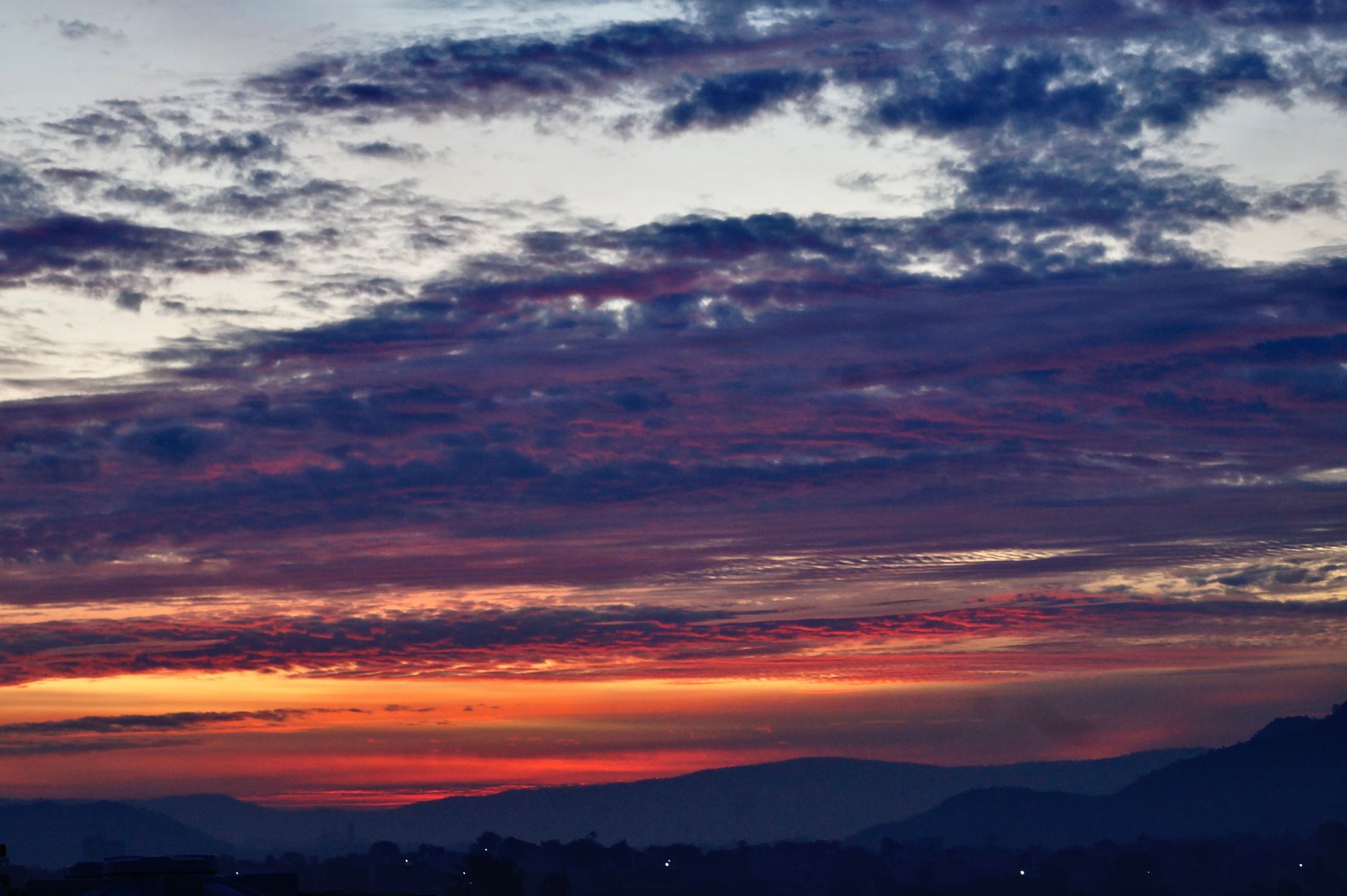 Vibrant sky over landscape