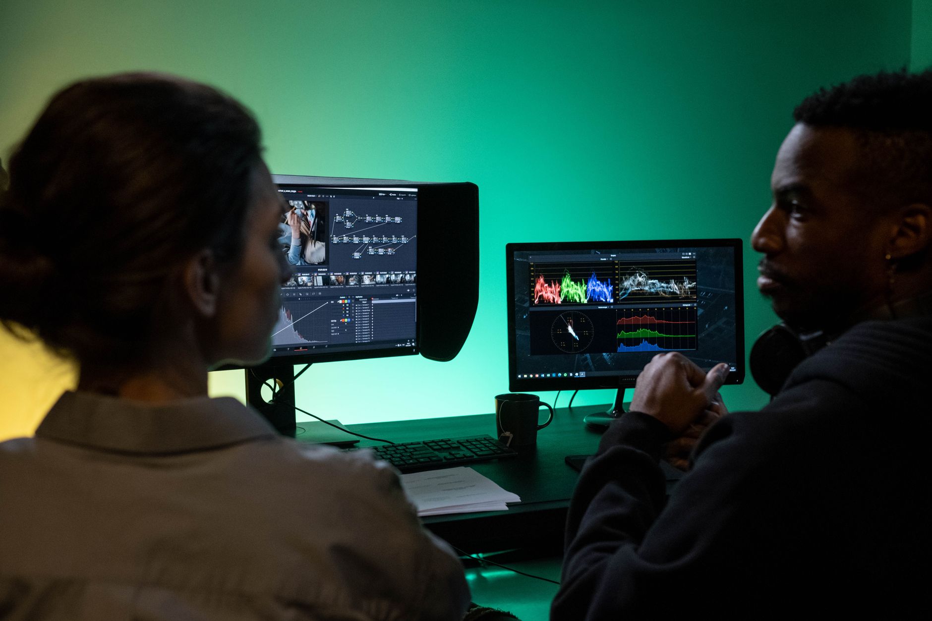 Video color editing screen