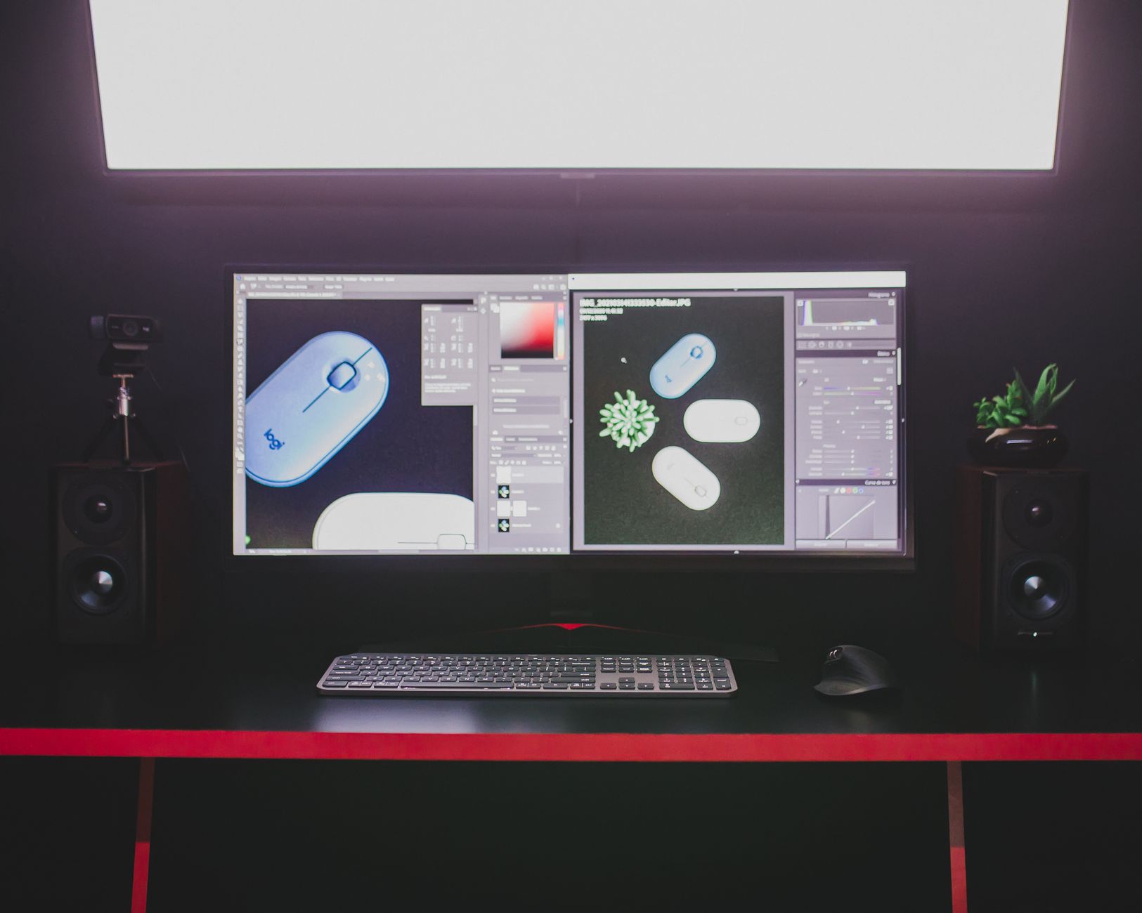 Video editing dual monitor