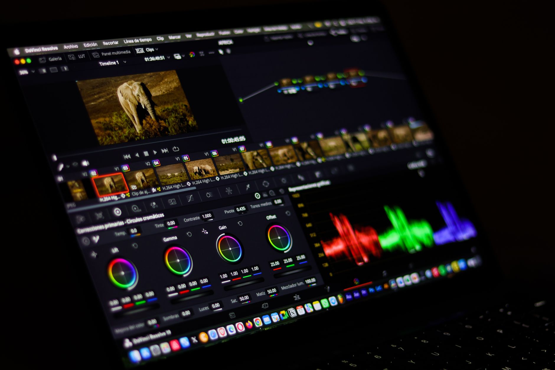 Video editor audio waveform