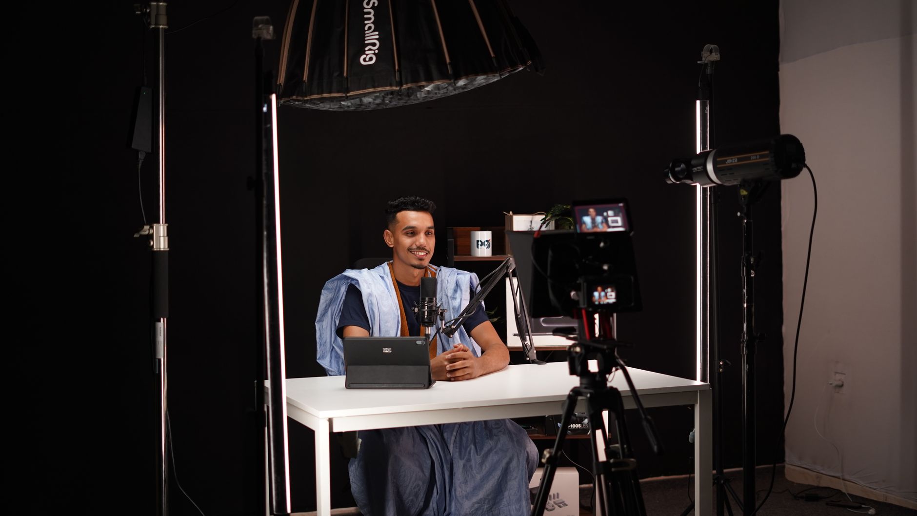 Video interview lighting setup