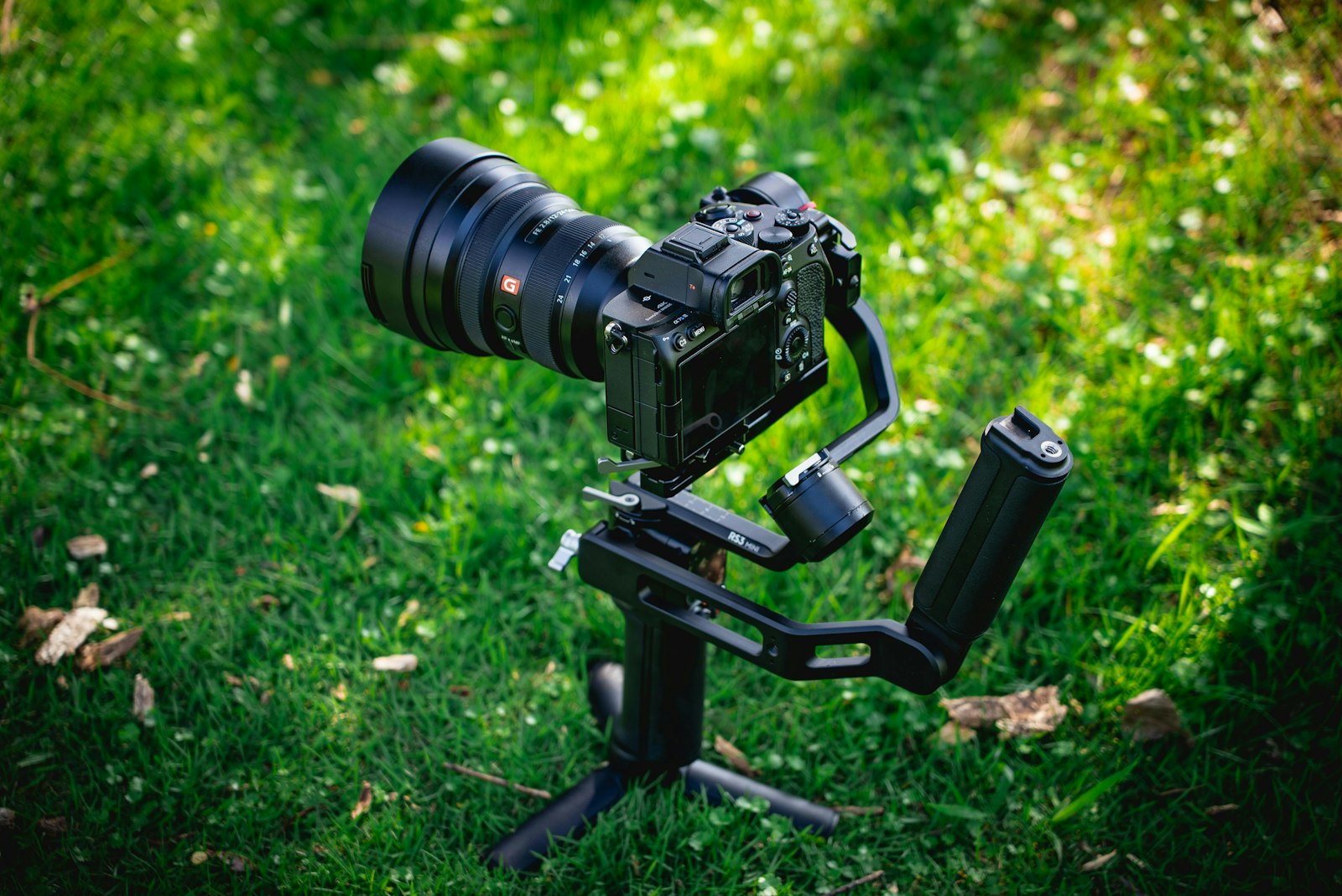 Videographer tripod outdoor