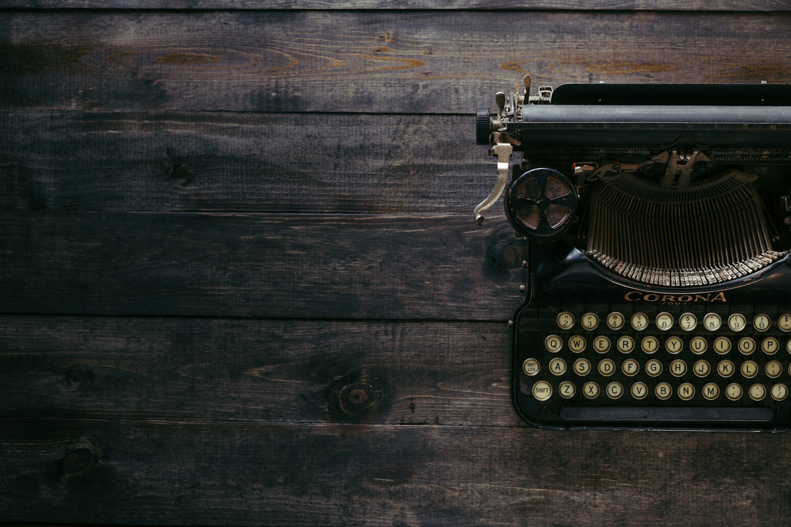 Vintage typewriter closeup