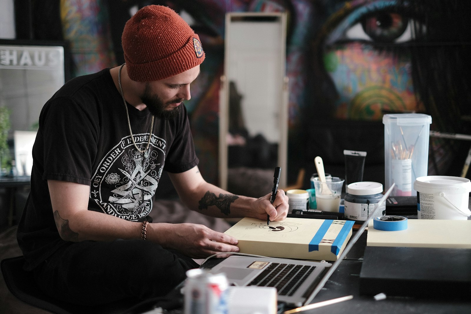 Visual effects artist working