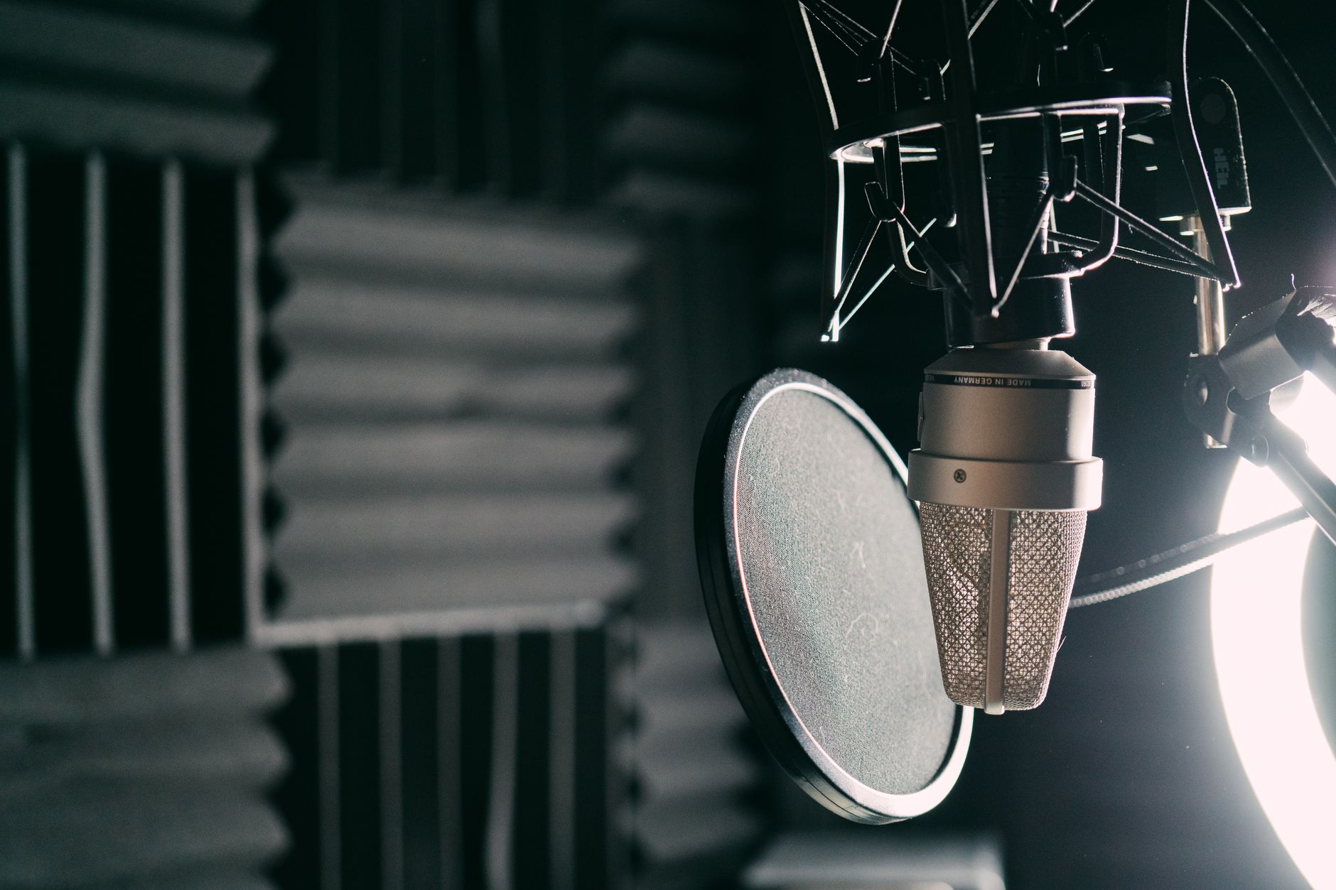 Voiceover microphone recording studio